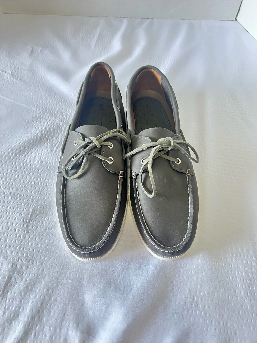 Froats Baltimore Men’s Grey Leather Boat Shoes